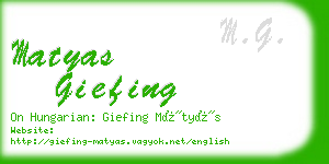 matyas giefing business card